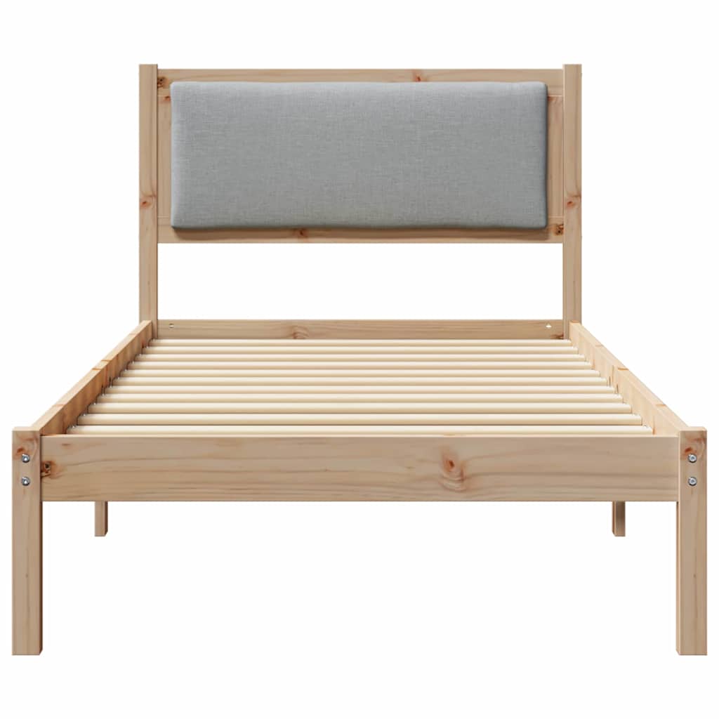 Krevetna konstrukcija s uzglavljem Svijetlo siva 90 x 190 cm