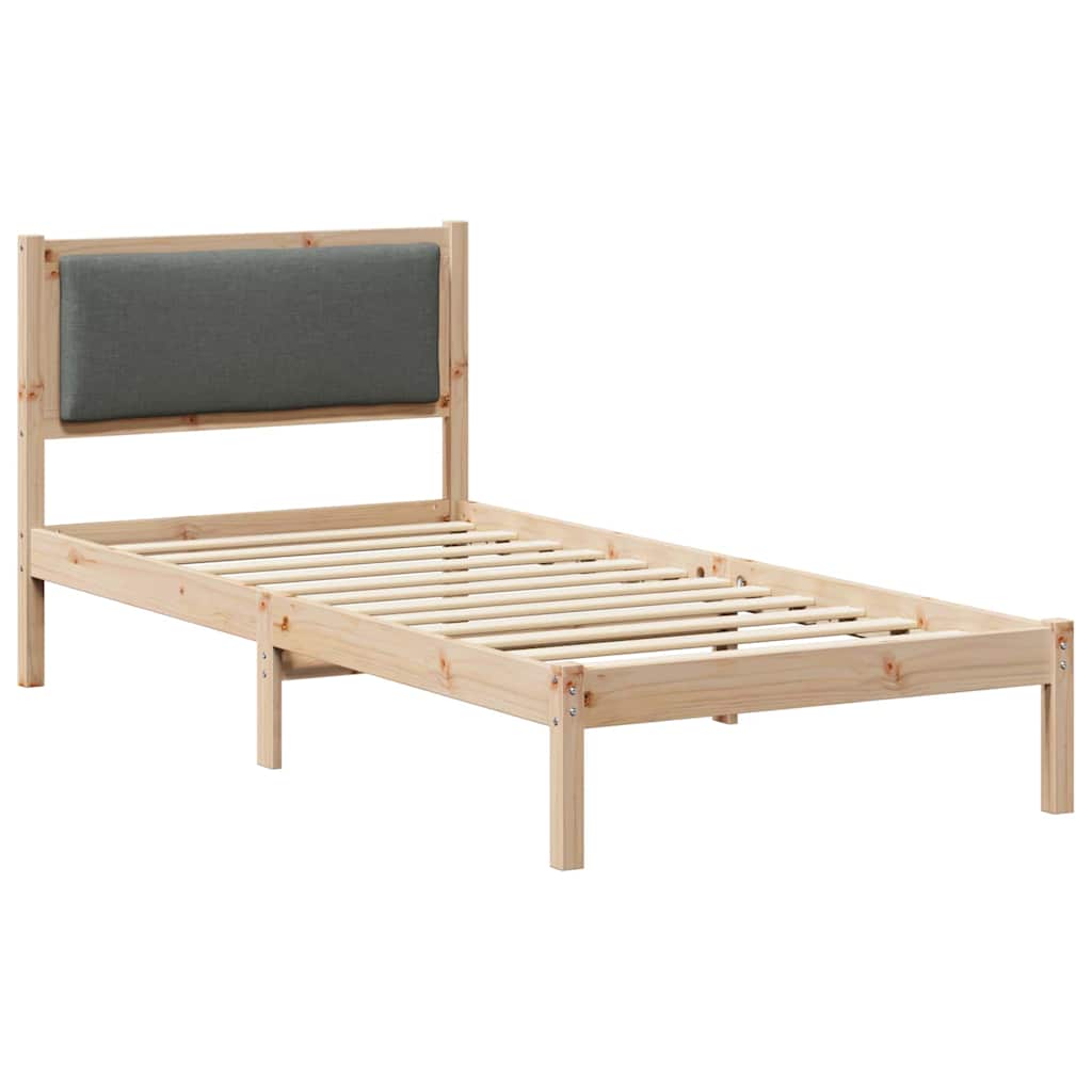 Krevetna konstrukcija Tamno siva 90 x 190 cm Čvrsto borovo drvo