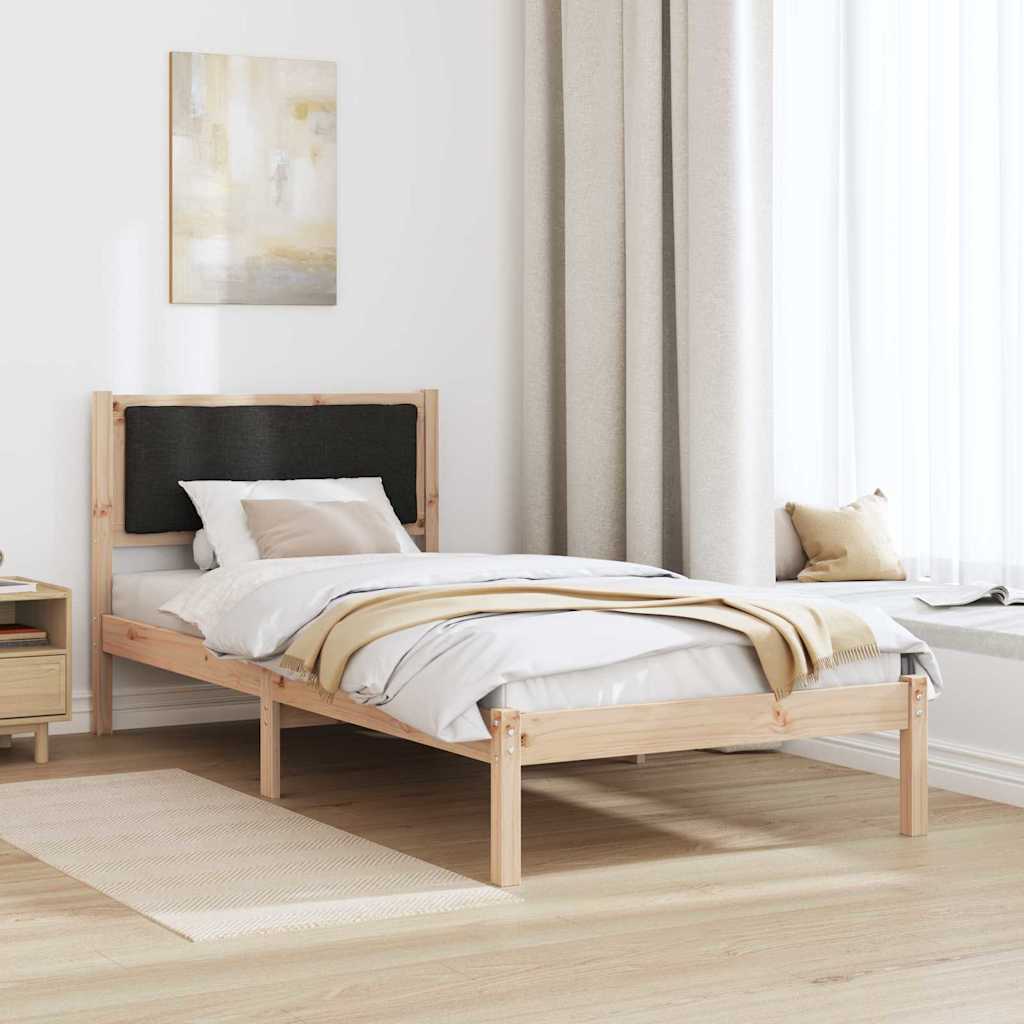 Krevetna konstrukcija Crna 90 x 190 cm Čvrsto borovo drvo
