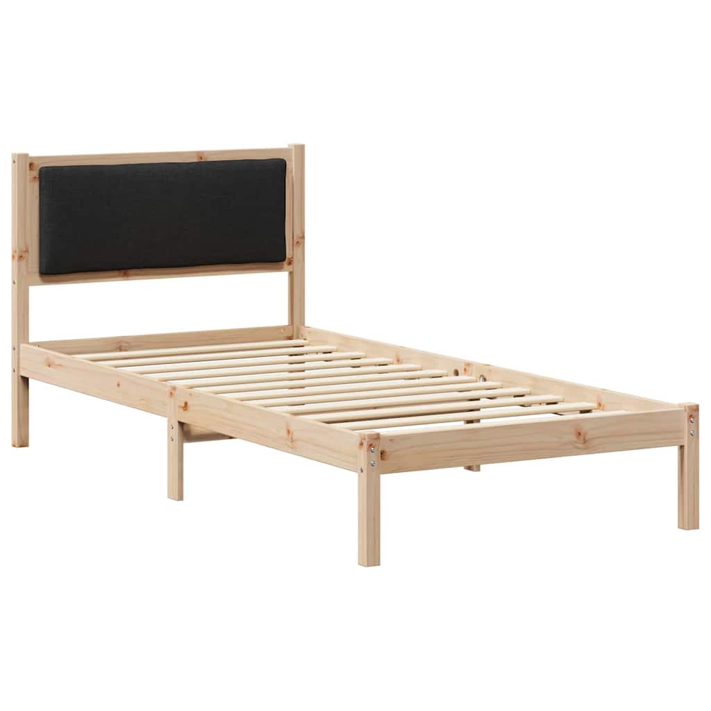 Krevetna konstrukcija Crna 90 x 190 cm Čvrsto borovo drvo