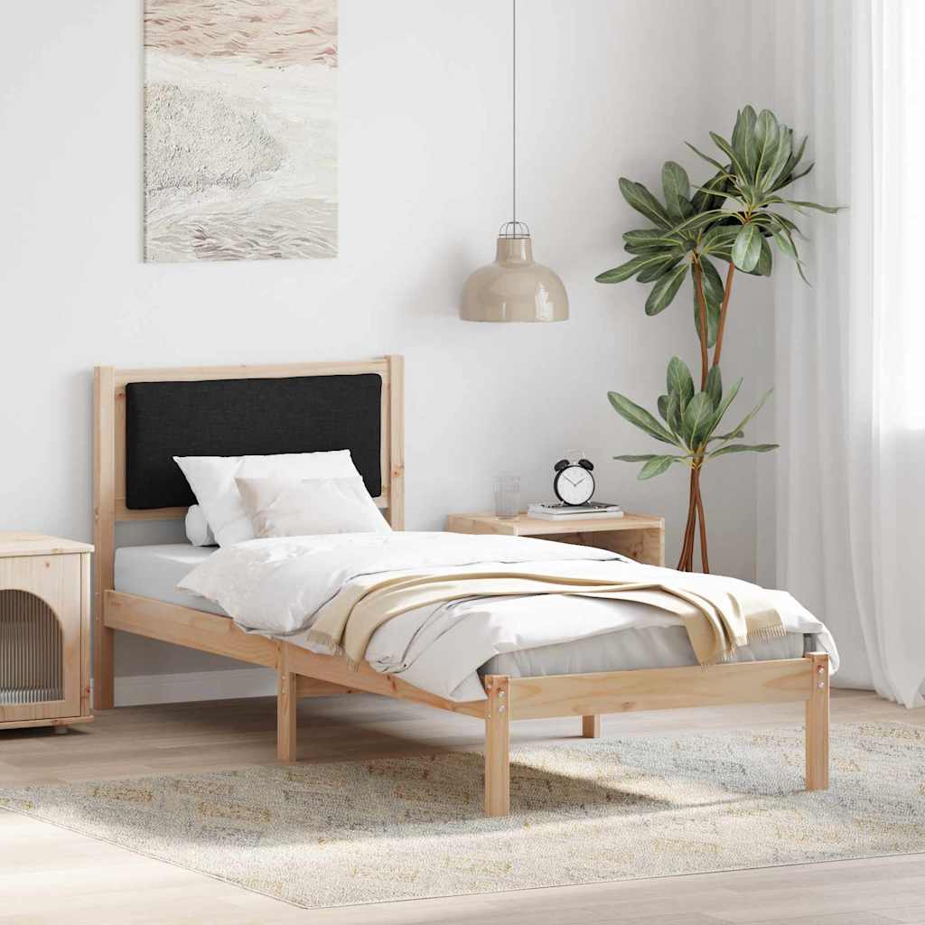 Krevetna konstrukcija Crna 80 x 190 cm Čvrsto borovo drvo