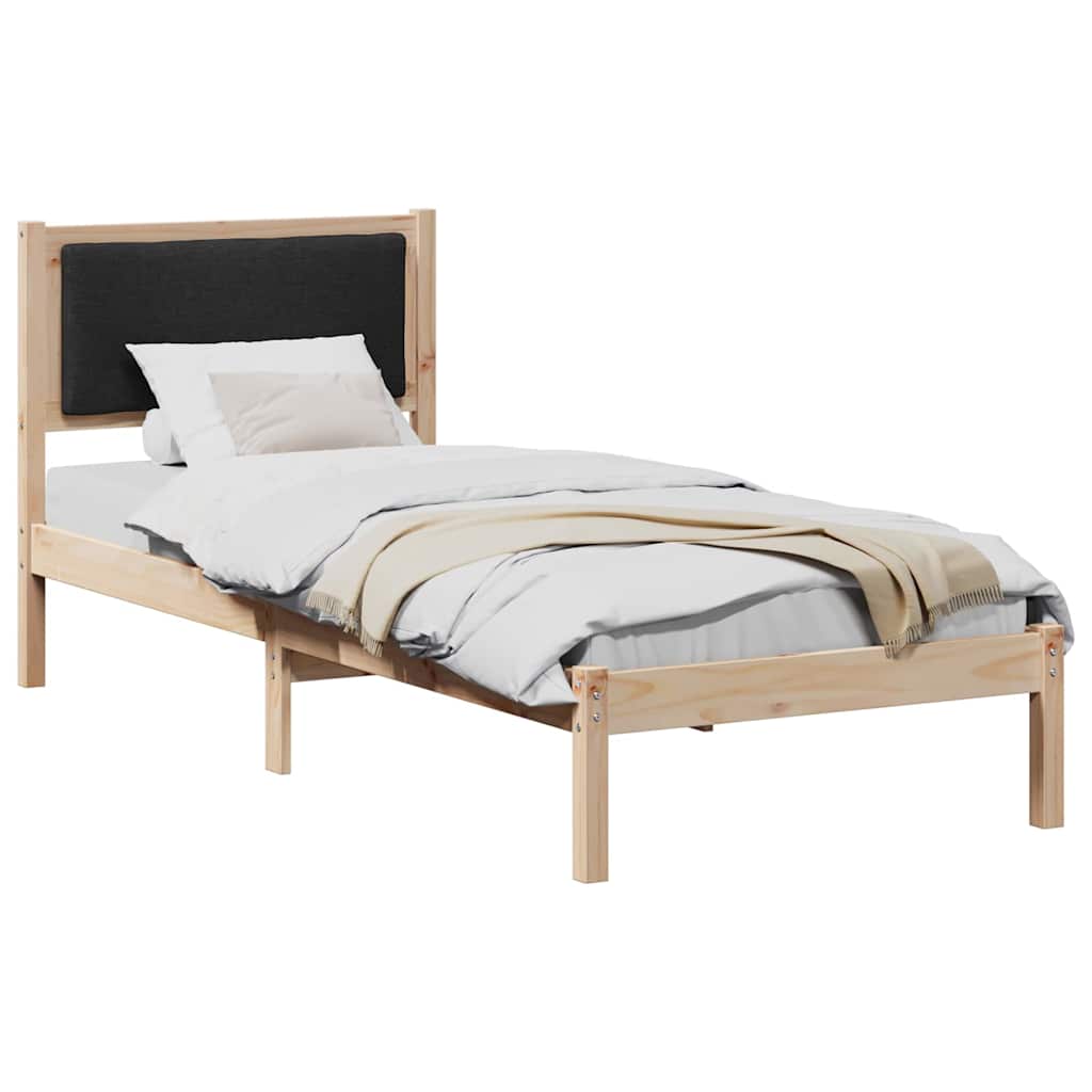 Krevetna konstrukcija Crna 80 x 190 cm Čvrsto borovo drvo