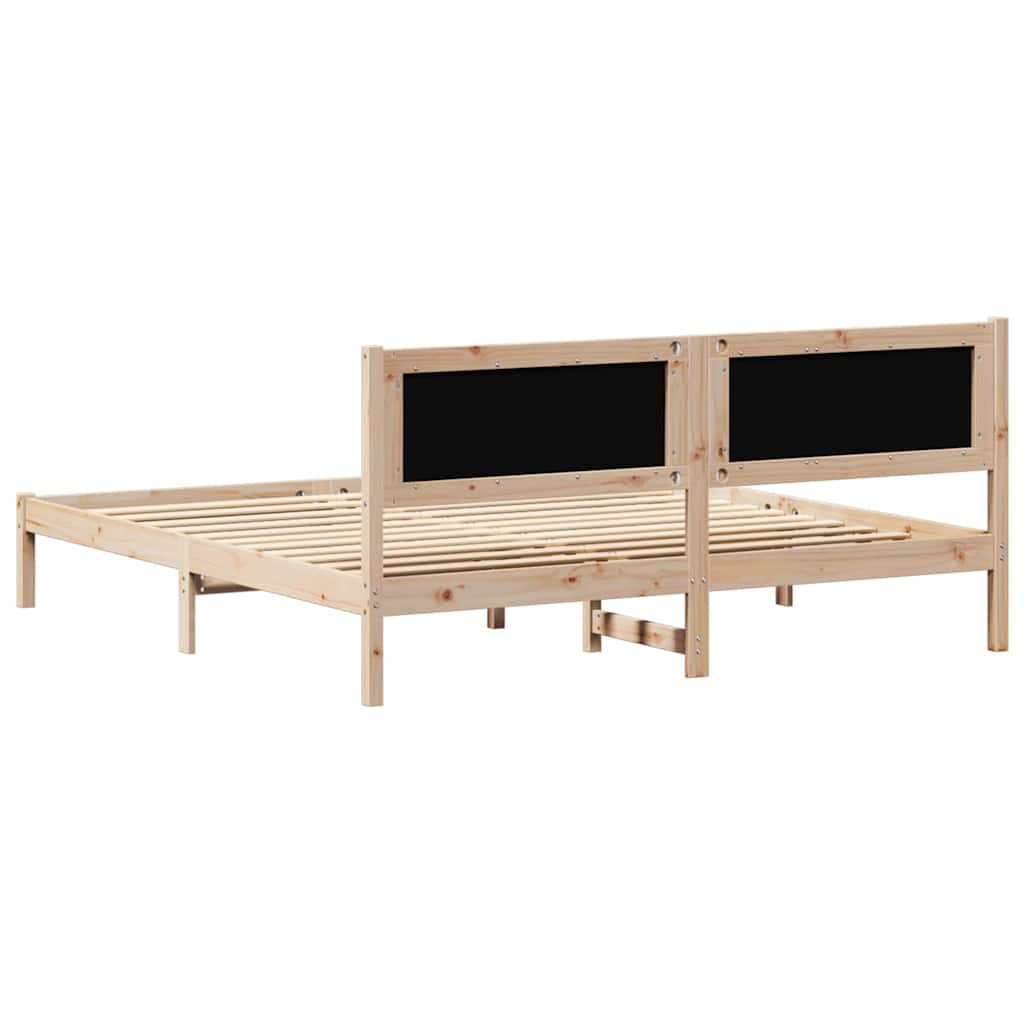 Krevetna konstrukcija Crna 160 x 200 cm Čvrsto borovo drvo