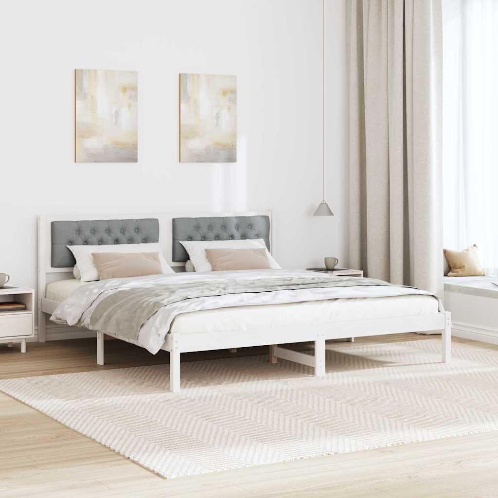Krevetna konstrukcija s uzglavljem Svijetlo siva 160 x 200 cm