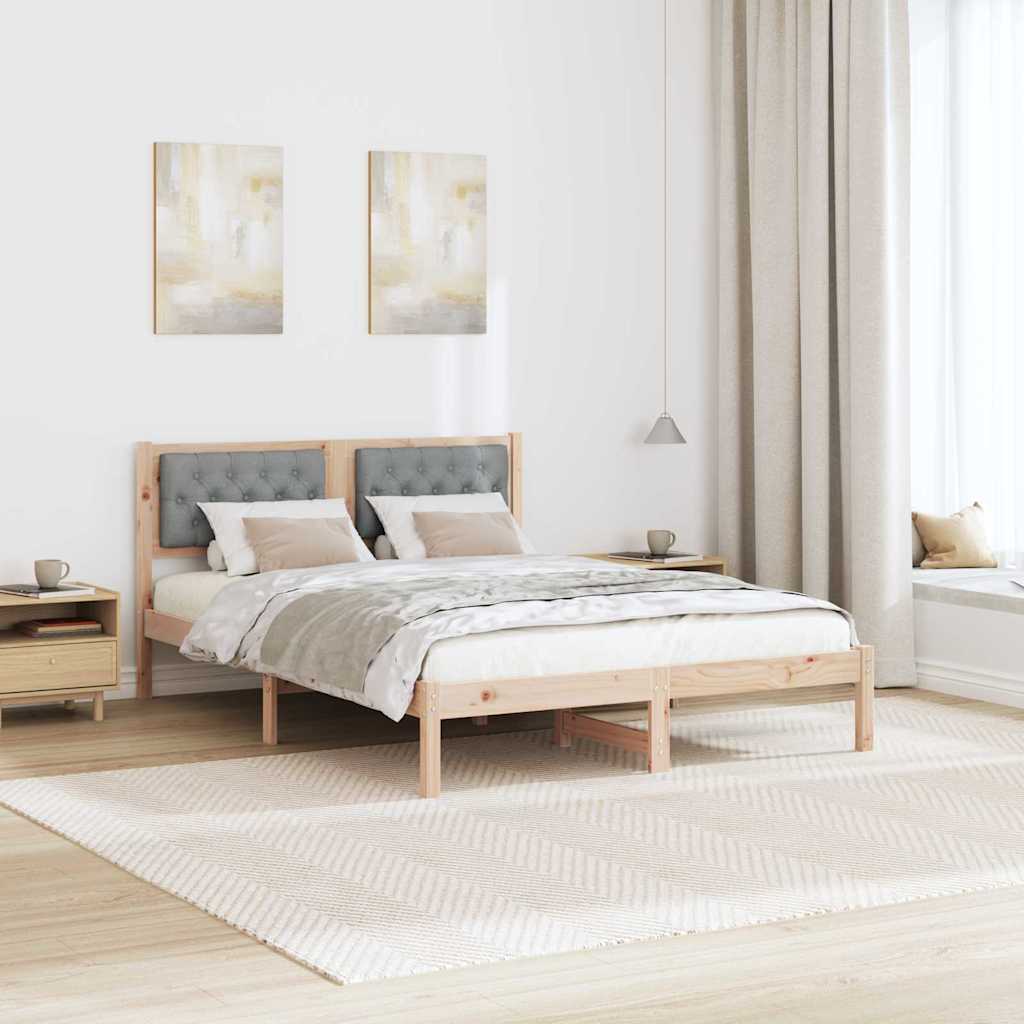 Krevetna konstrukcija s uzglavljem Svijetlo siva 150 x 200 cm