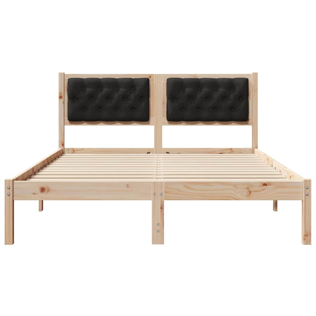 Krevetna konstrukcija Crna 150 x 200 cm Čvrsto borovo drvo