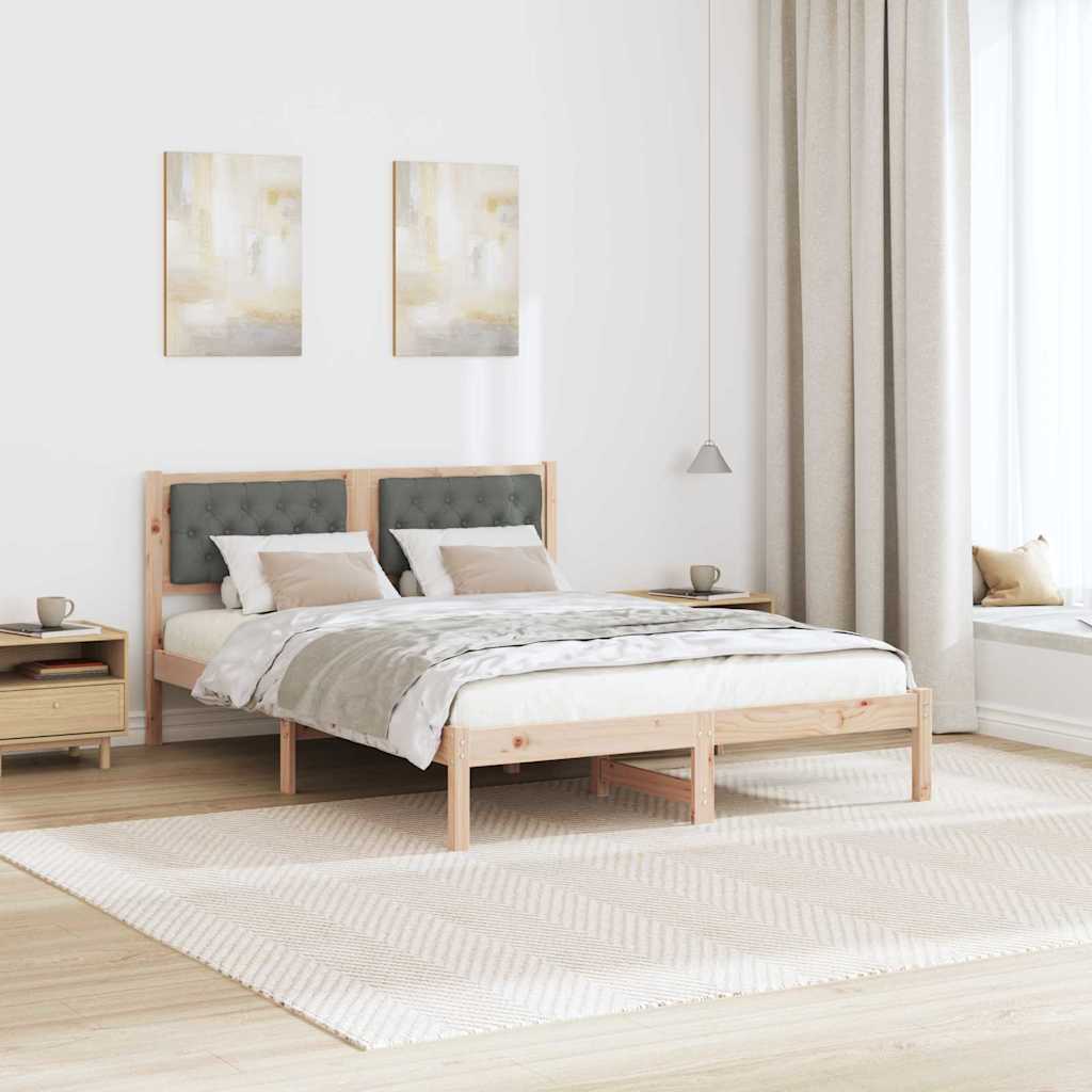 Krevetna konstrukcija s uzglavljem Tamno siva 140 x 200 cm