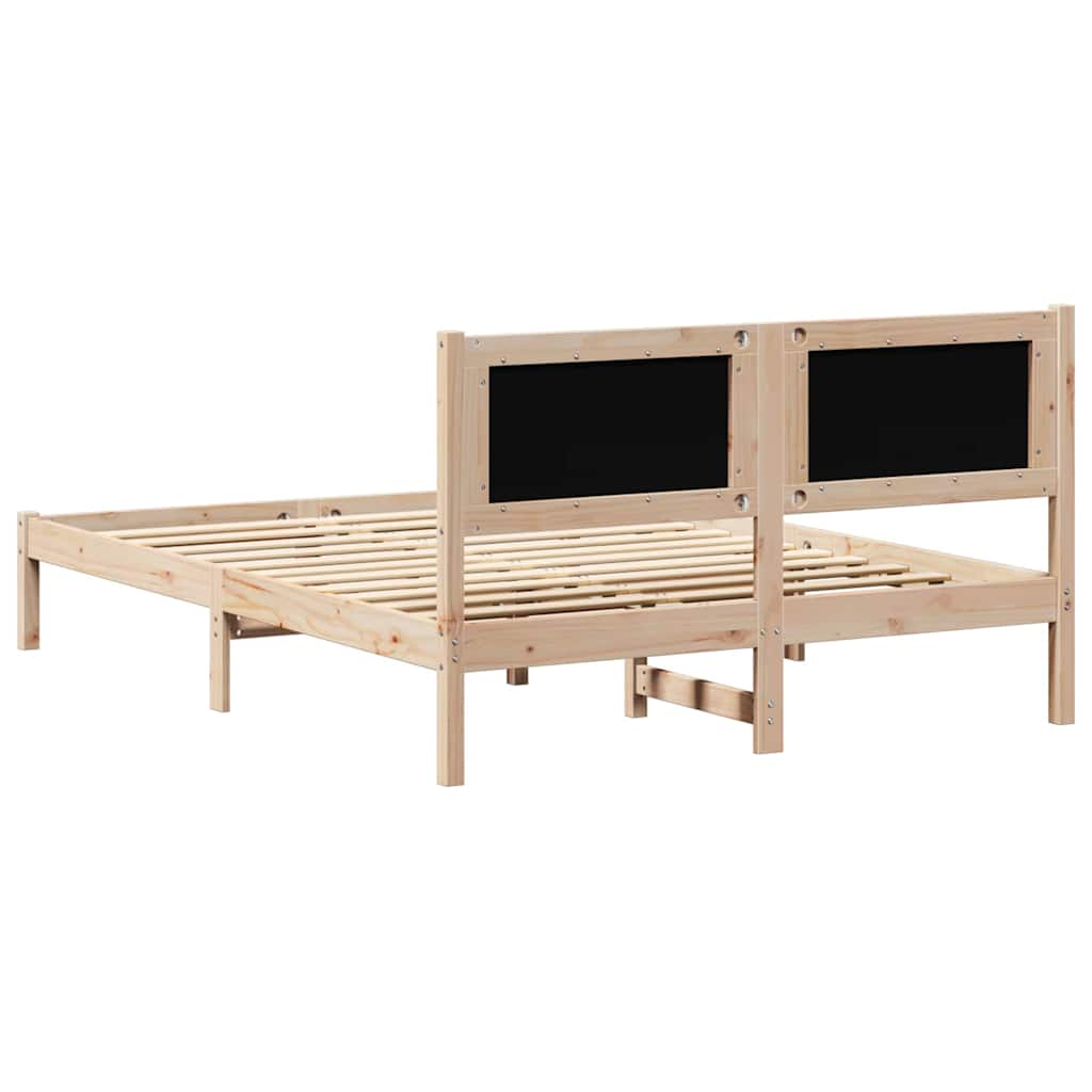 Krevetna konstrukcija Crna 140 x 200 cm Čvrsto borovo drvo
