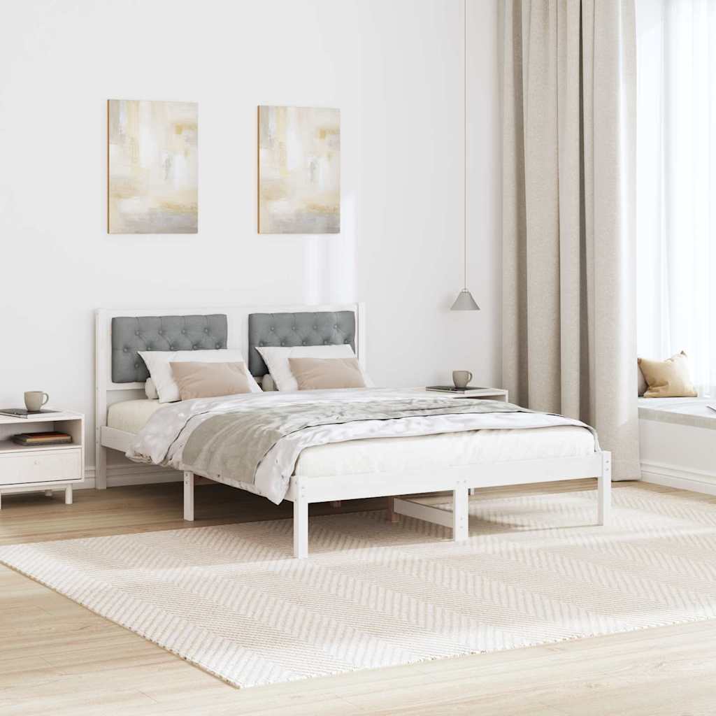 Krevetna konstrukcija s uzglavljem Svijetlo siva 140 x 200 cm