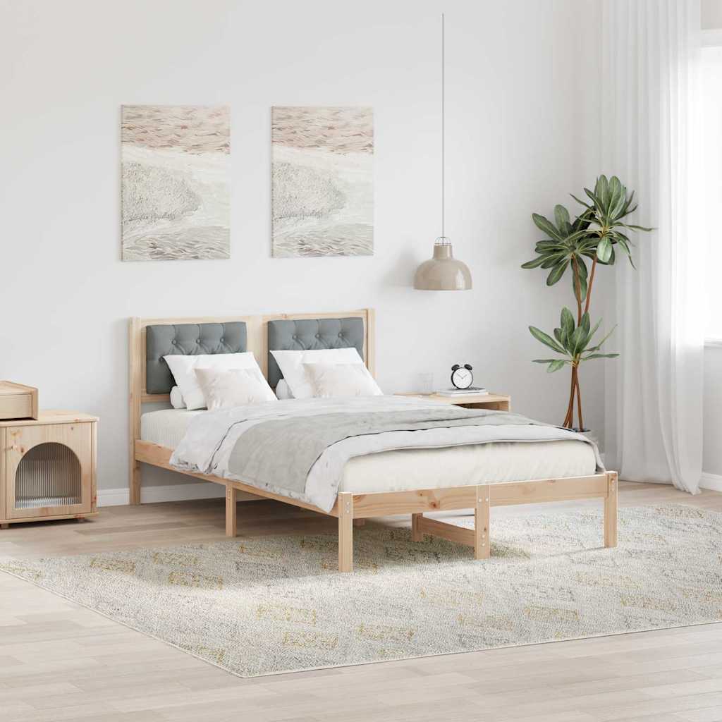 Krevetna konstrukcija s uzglavljem Svijetlo siva 120 x 200 cm