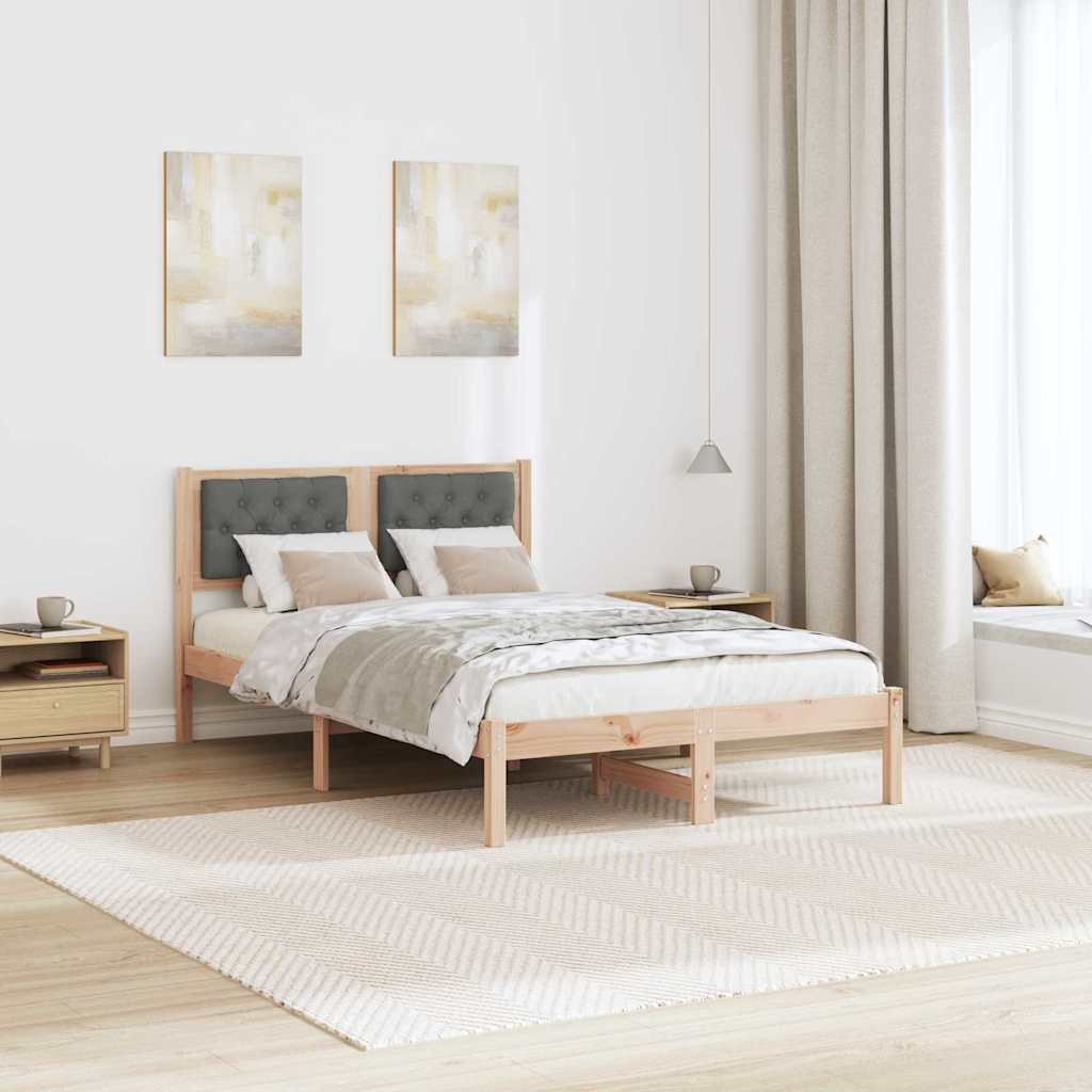 Krevetna konstrukcija s uzglavljem Tamno siva 120 x 200 cm