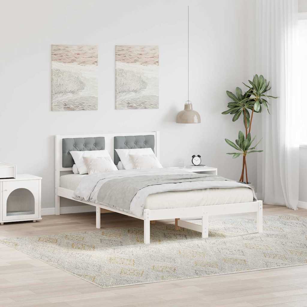 Krevetna konstrukcija s uzglavljem Svijetlo siva 120 x 200 cm