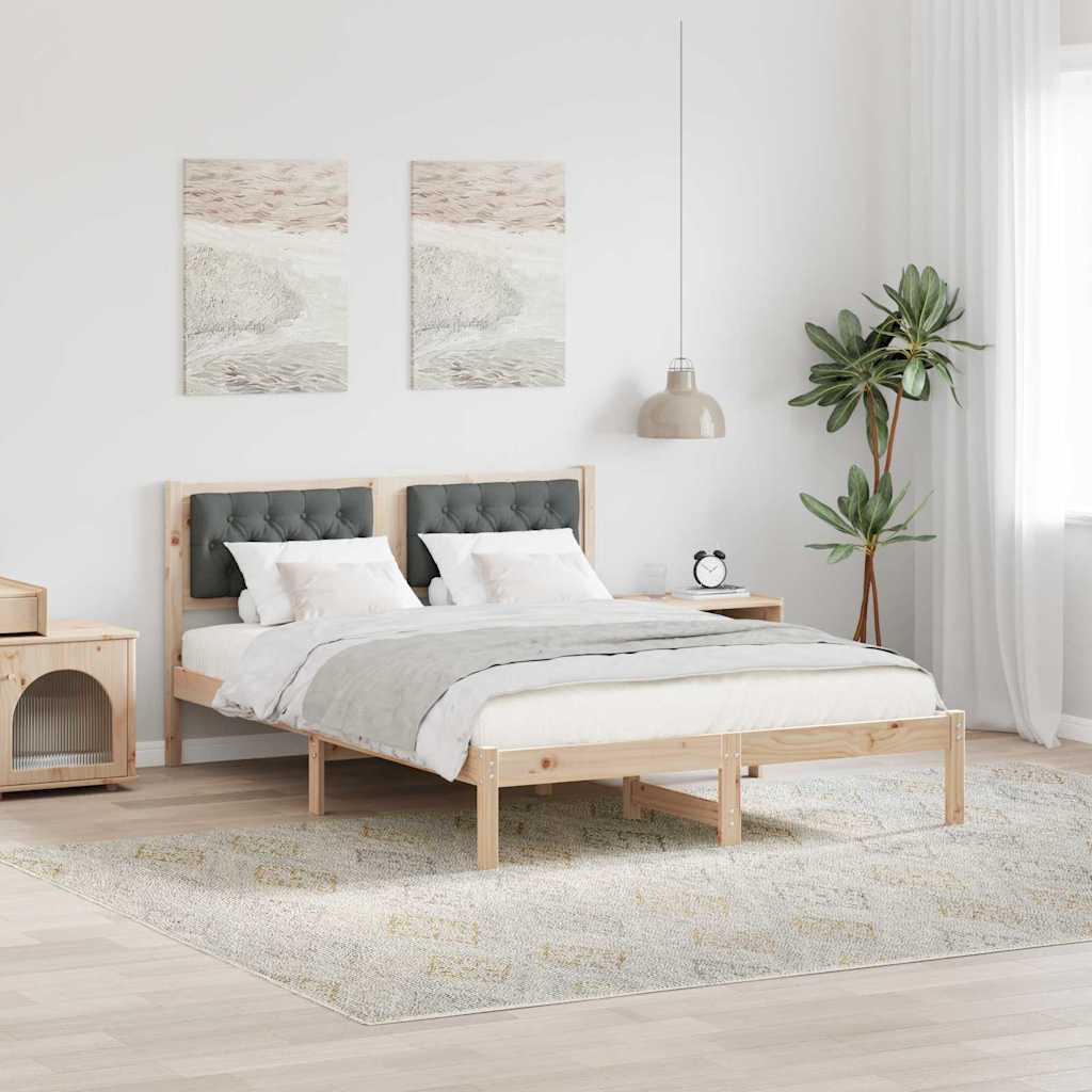 Krevetna konstrukcija s uzglavljem Tamno siva 140 x 190 cm