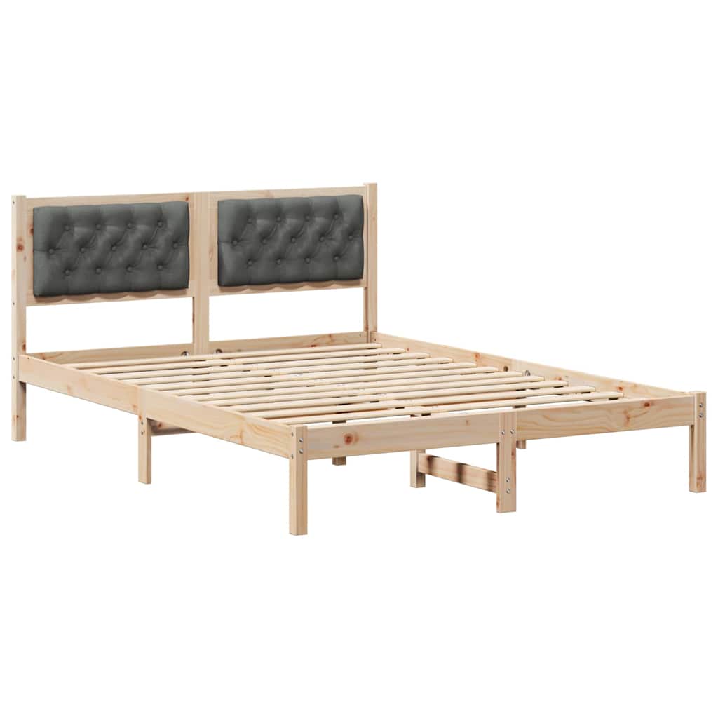 Krevetna konstrukcija s uzglavljem Tamno siva 140 x 190 cm