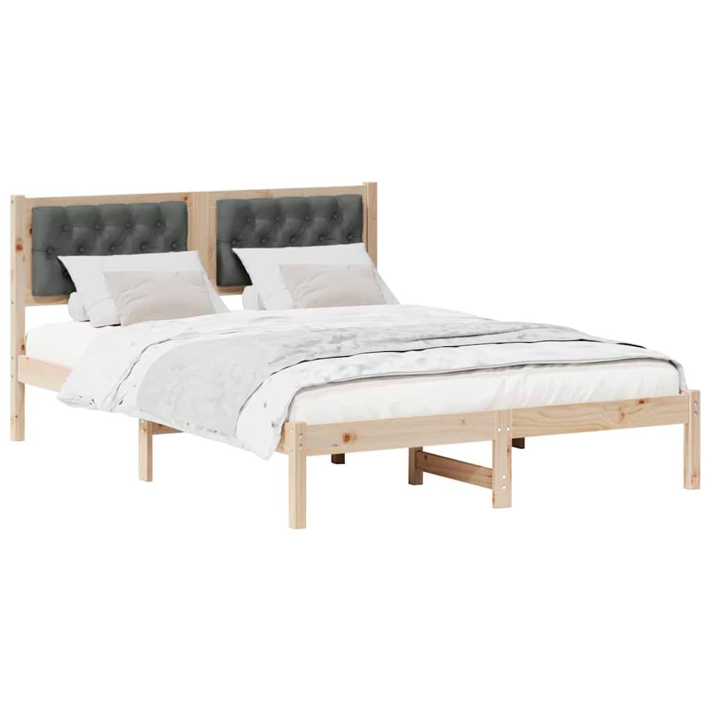 Krevetna konstrukcija s uzglavljem Tamno siva 140 x 190 cm