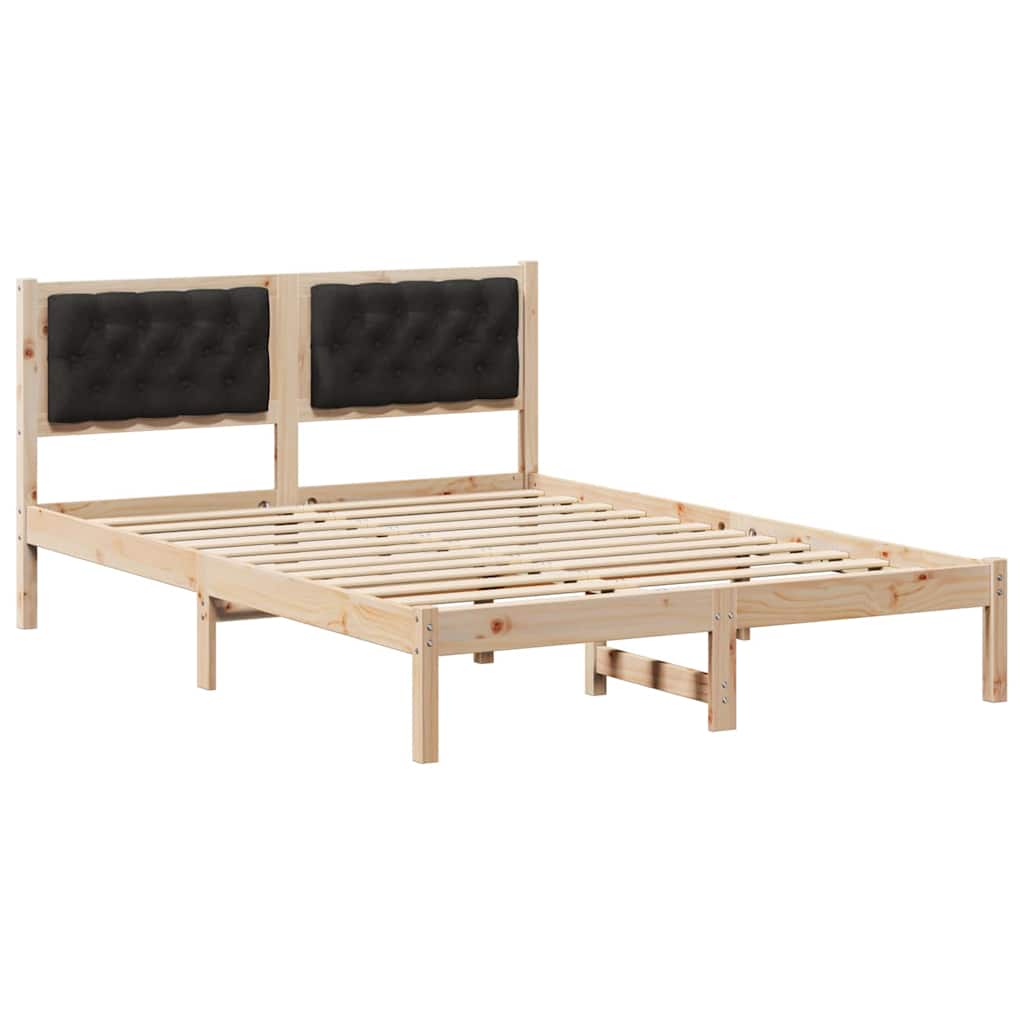 Krevetna konstrukcija Crna 140 x 190 cm Čvrsto borovo drvo