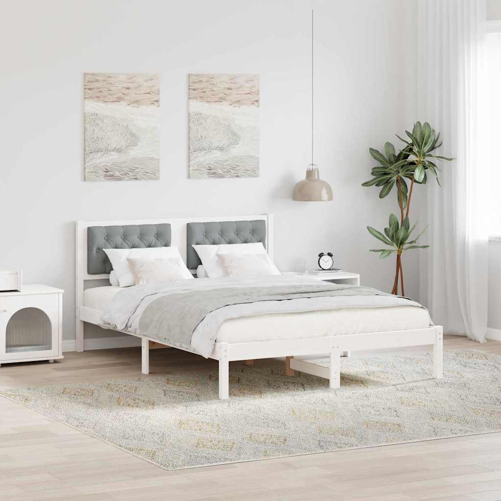 Krevetna konstrukcija s uzglavljem Svijetlo siva 140 x 190 cm