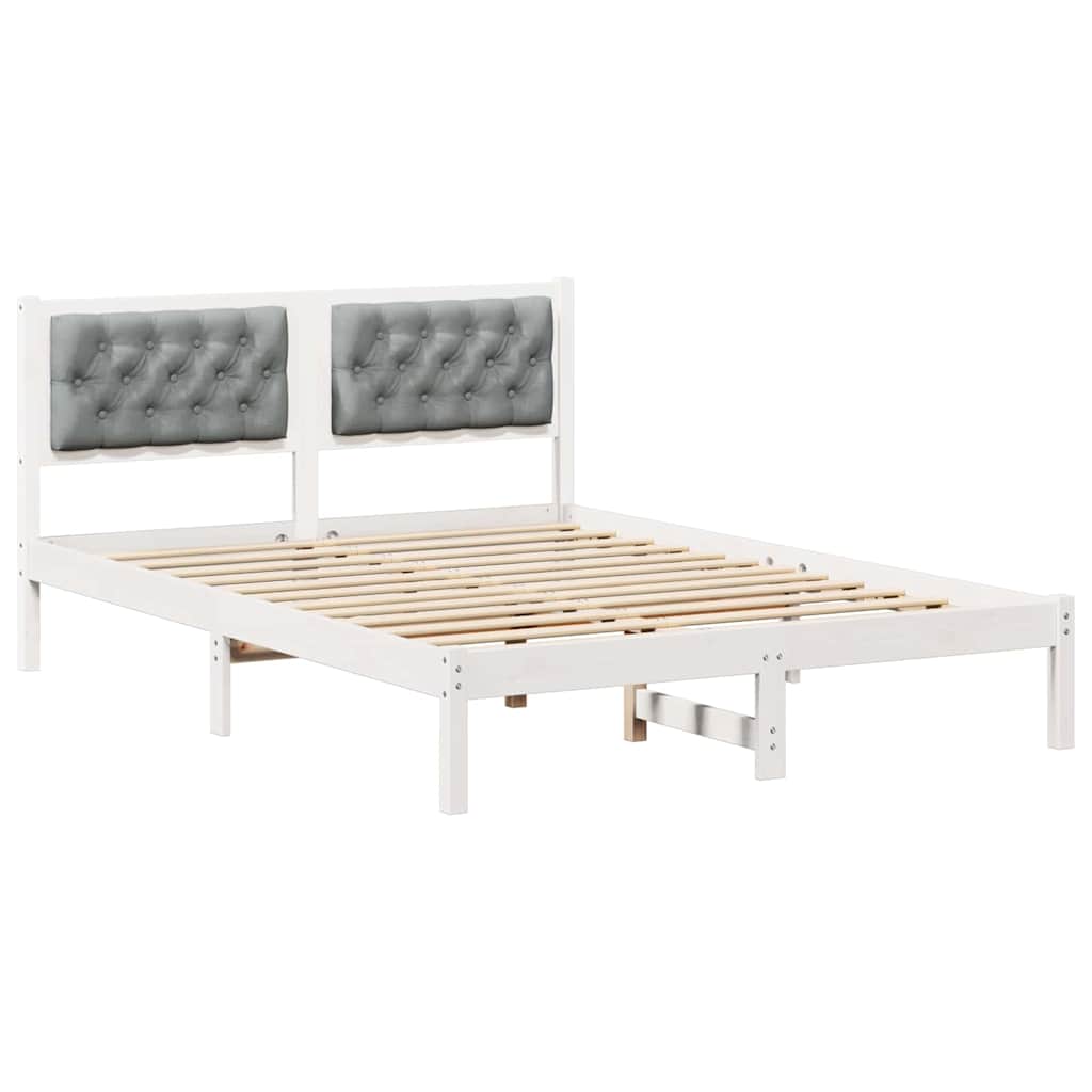 Krevetna konstrukcija s uzglavljem Svijetlo siva 140 x 190 cm