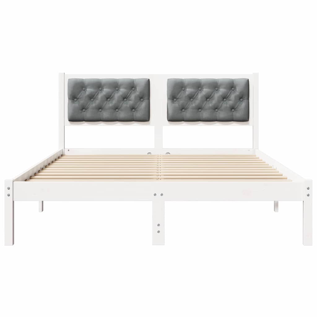 Krevetna konstrukcija s uzglavljem Svijetlo siva 140 x 190 cm