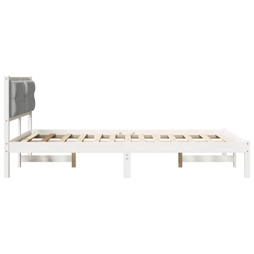 Krevetna konstrukcija s uzglavljem Svijetlo siva 140 x 190 cm