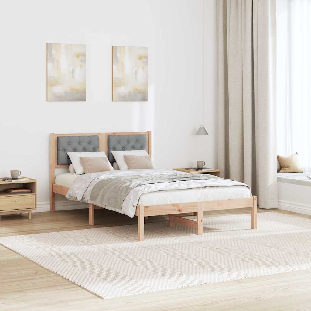 Krevetna konstrukcija s uzglavljem Svijetlo siva 135 x 190 cm