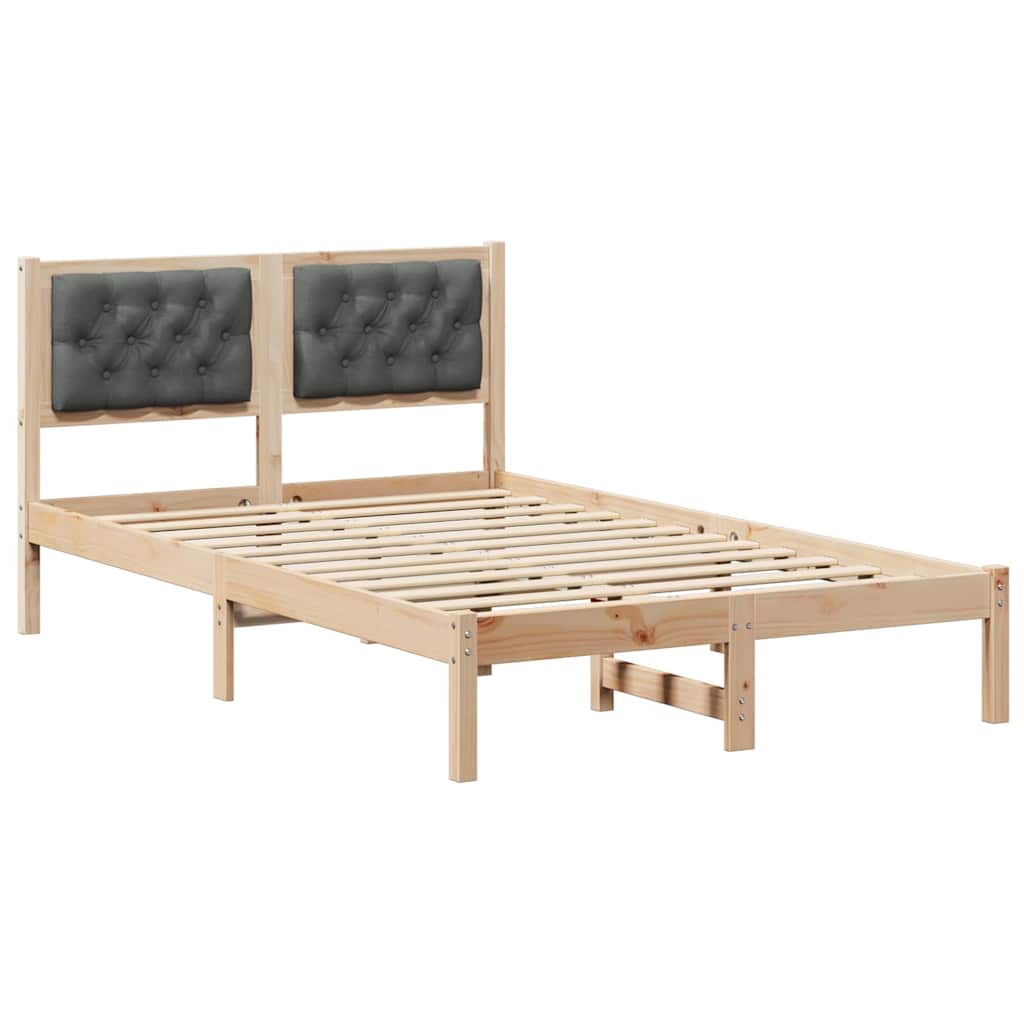Krevetna konstrukcija s uzglavljem Tamno siva 135 x 190 cm
