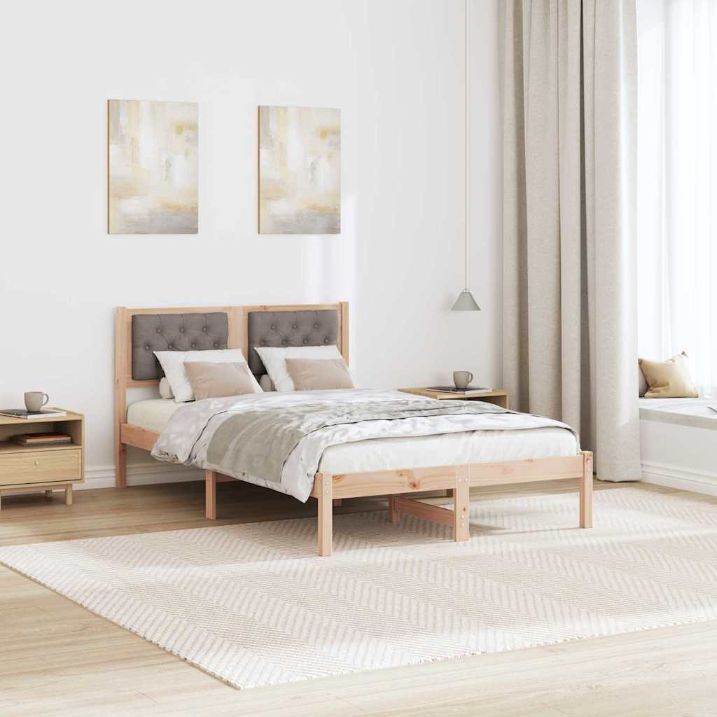 Krevetna konstrukcija s uzglavljem Sivo-smeđa 135 x 190 cm
