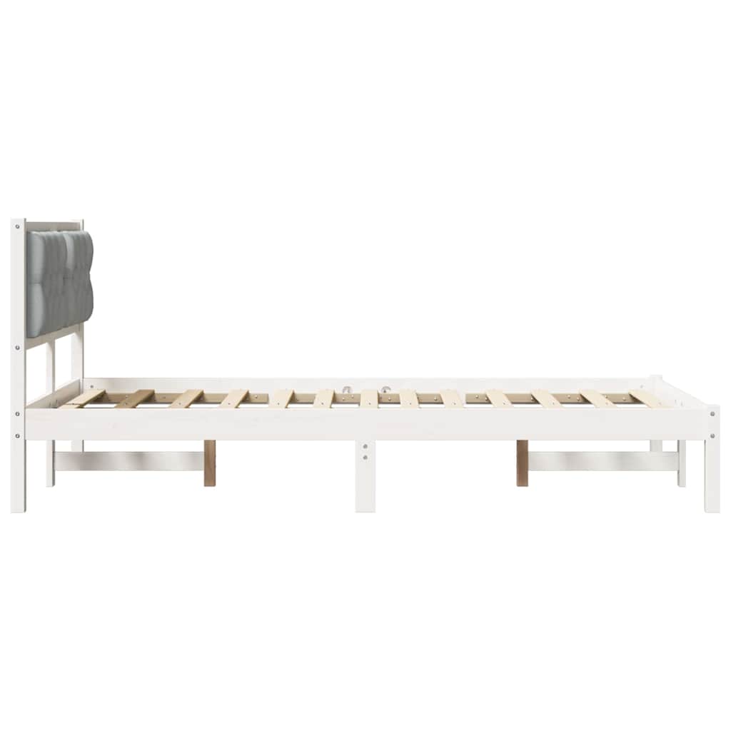Krevetna konstrukcija s uzglavljem Svijetlo siva 135 x 190 cm