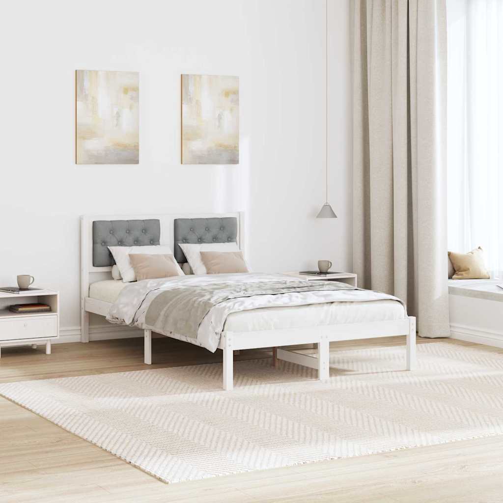 Krevetna konstrukcija s uzglavljem Svijetlo siva 120 x 190 cm