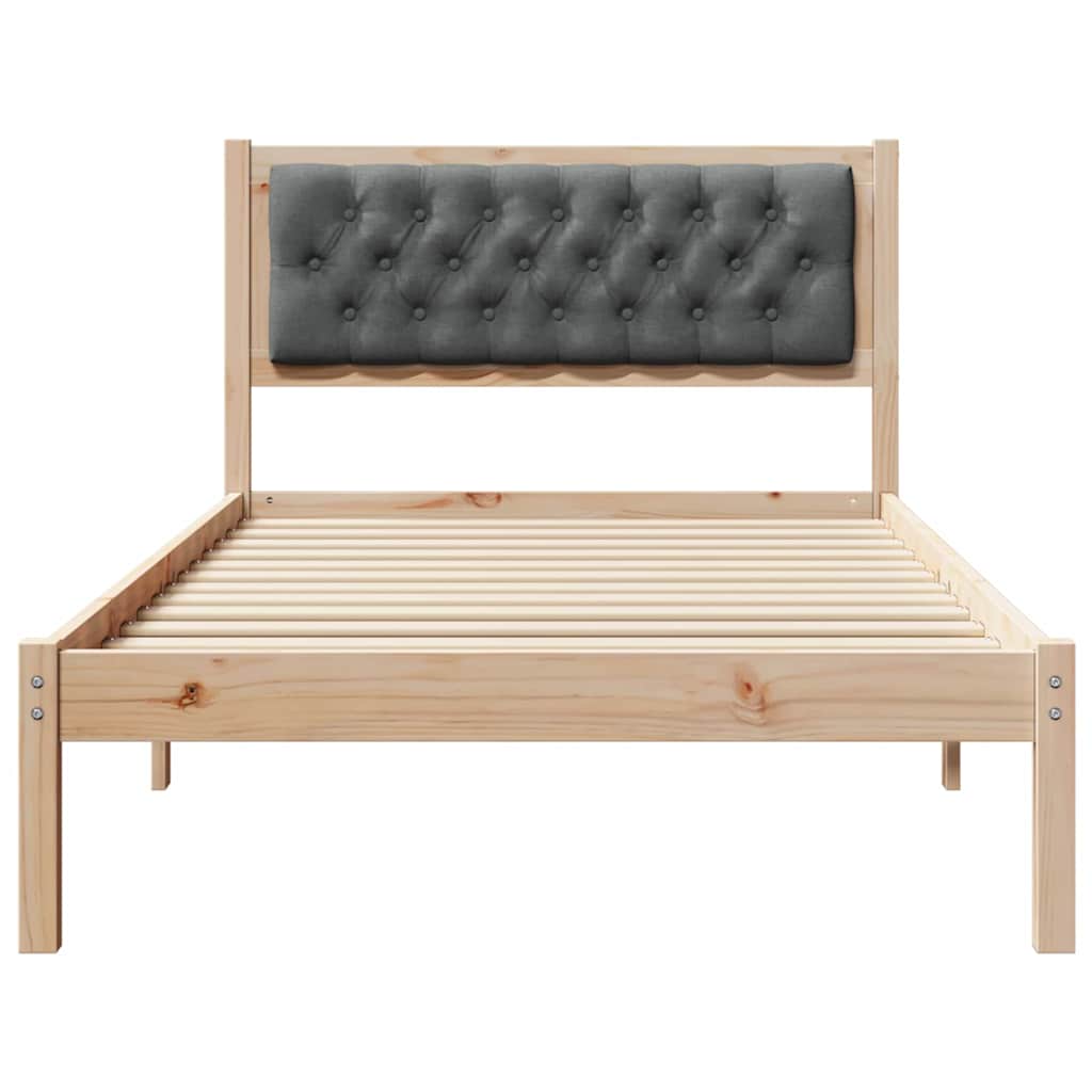 Krevetna konstrukcija s uzglavljem Tamno siva 100 x 200 cm