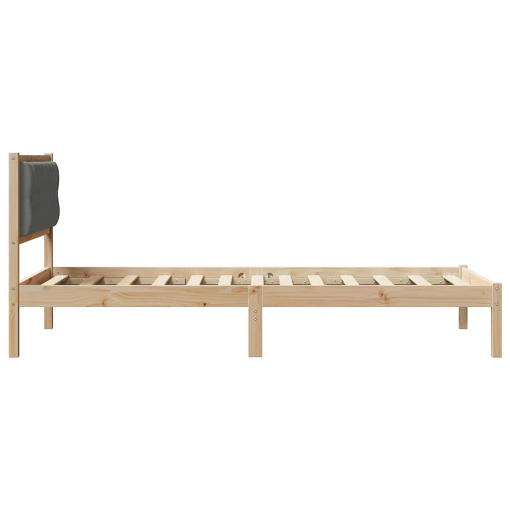 Krevetna konstrukcija s uzglavljem Tamno siva 100 x 200 cm