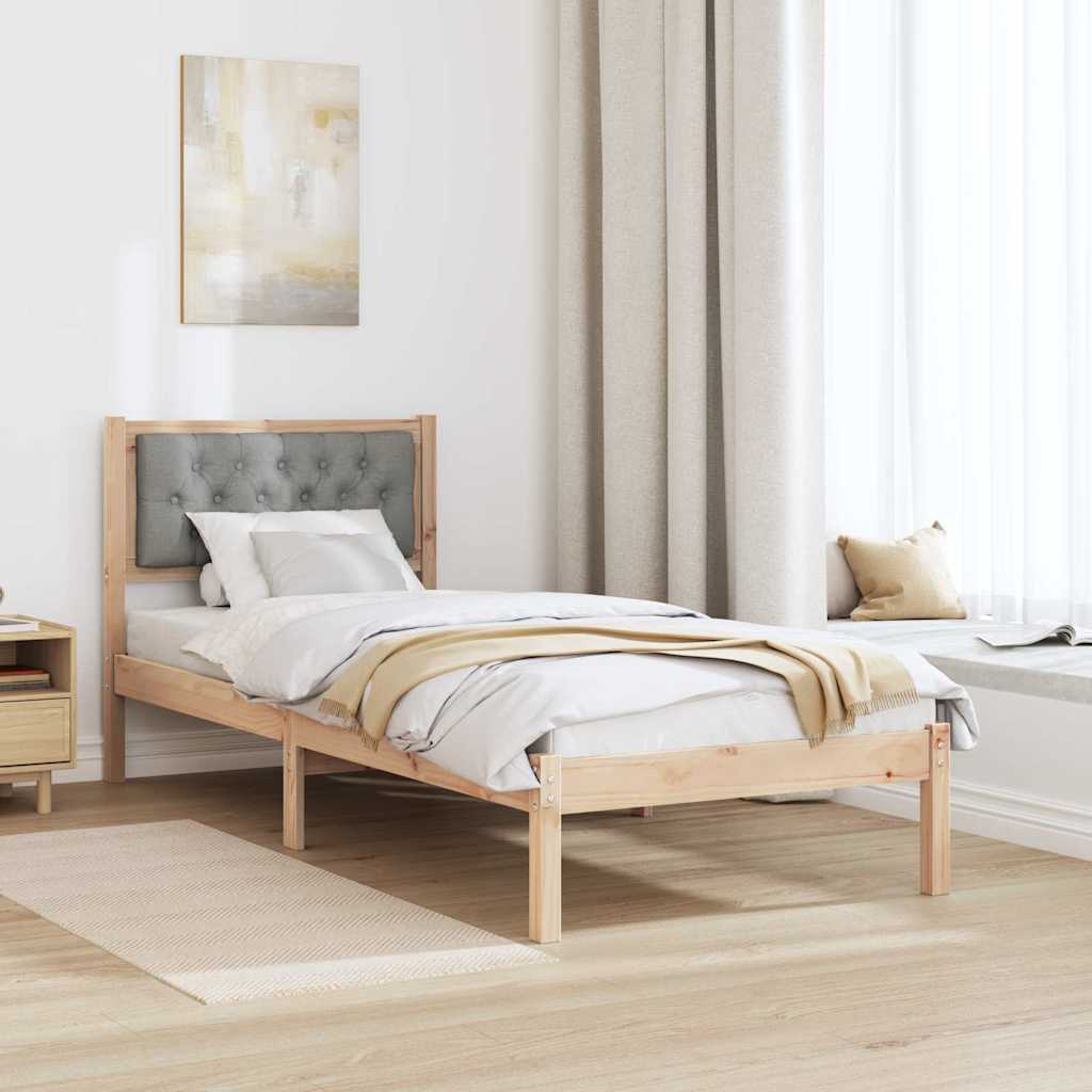 Krevetna konstrukcija s uzglavljem Svijetlo siva 90 x 200 cm