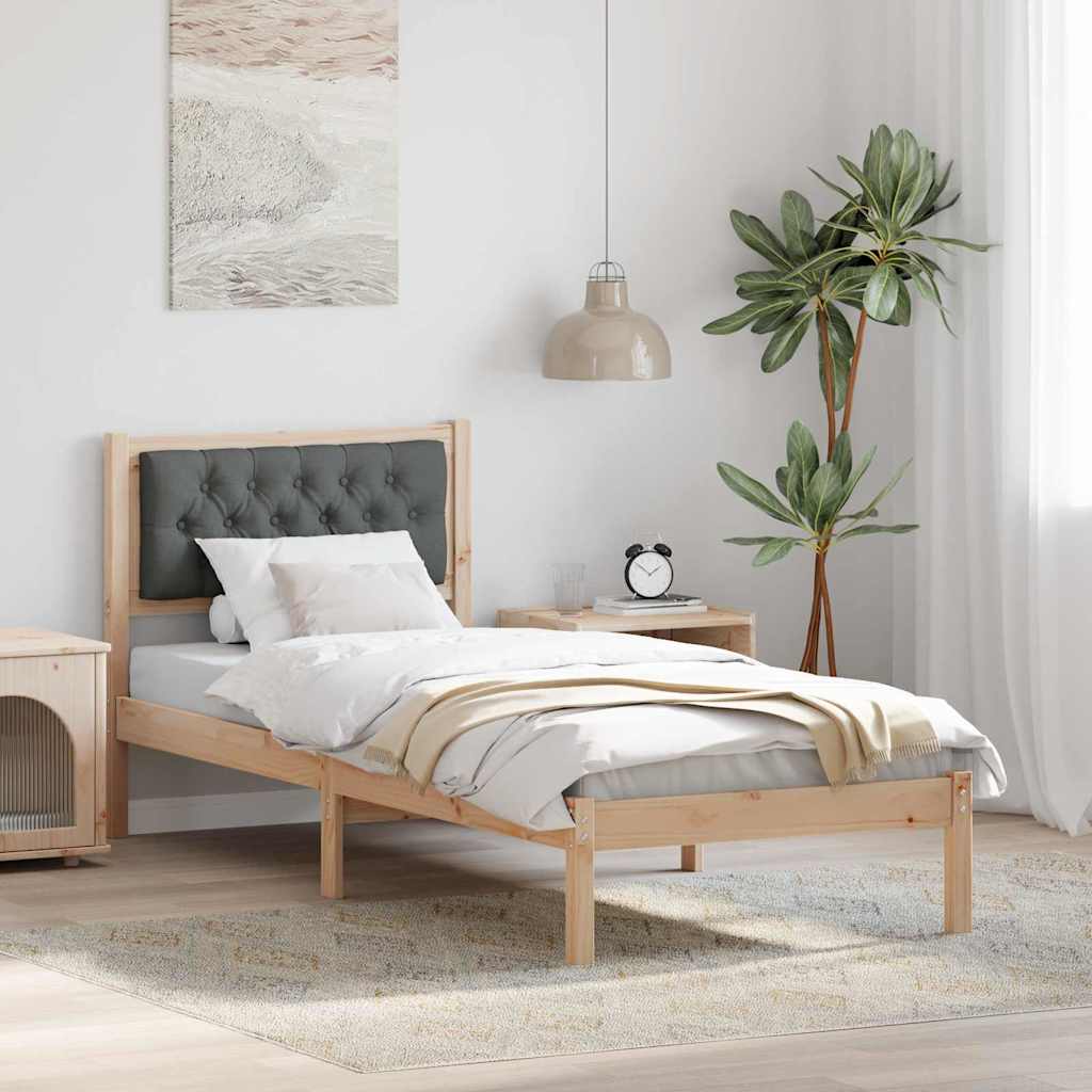Krevetna konstrukcija Tamno siva 90 x 200 cm Čvrsto borovo drvo