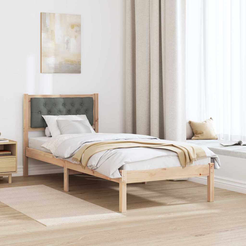 Krevetna konstrukcija Tamno siva 90 x 200 cm Čvrsto borovo drvo
