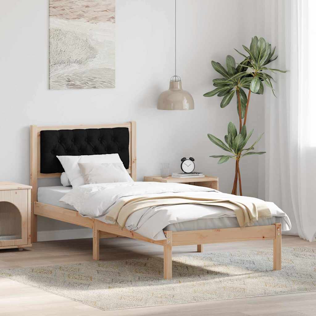 Krevetna konstrukcija Crna 90 x 200 cm Čvrsto borovo drvo