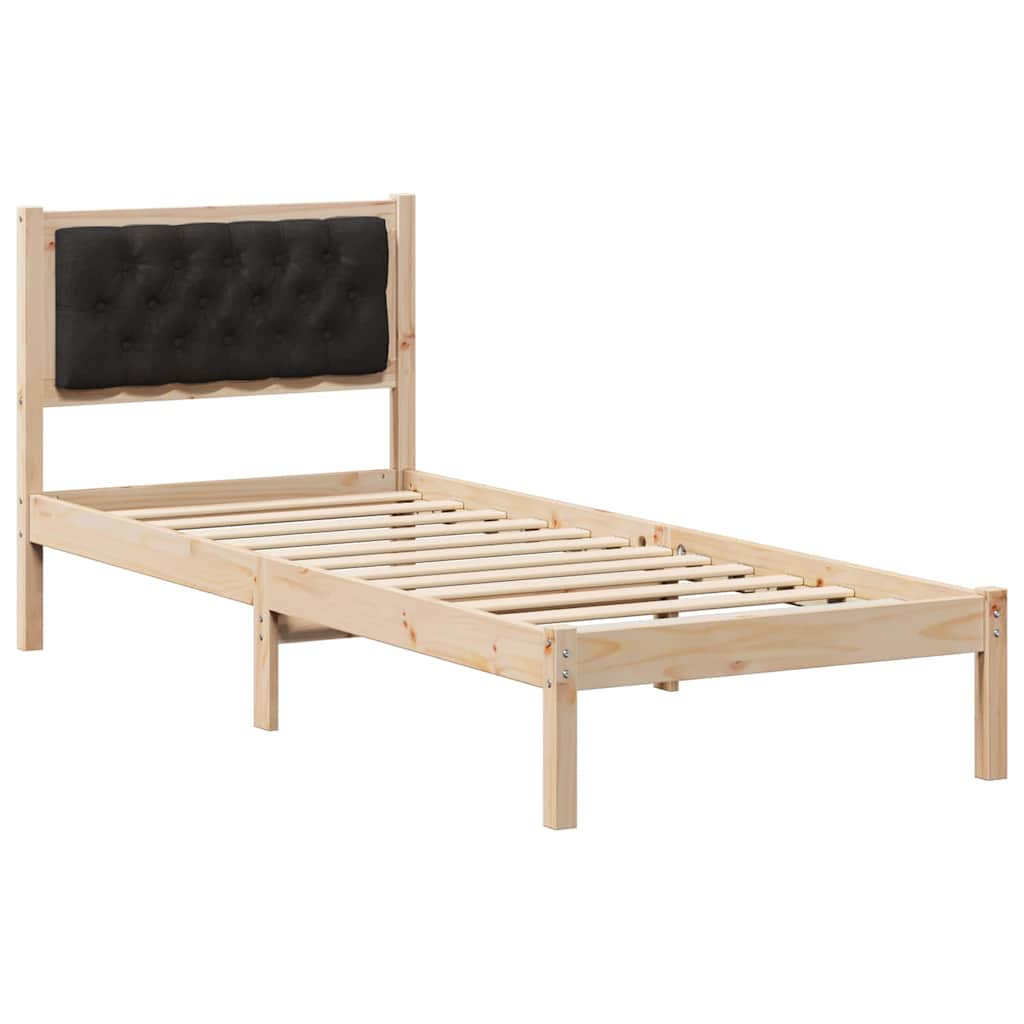 Krevetna konstrukcija Crna 90 x 200 cm Čvrsto borovo drvo