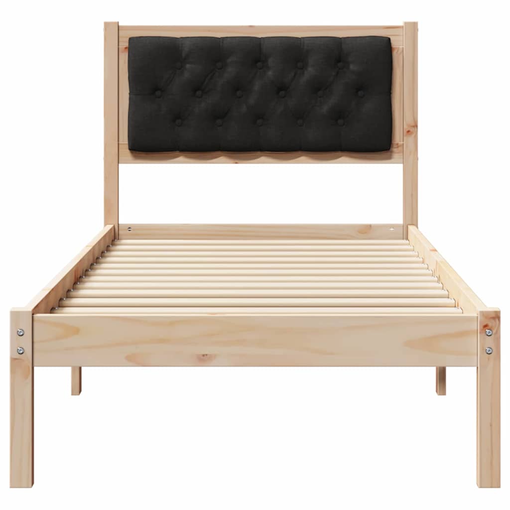 Krevetna konstrukcija Crna 90 x 200 cm Čvrsto borovo drvo