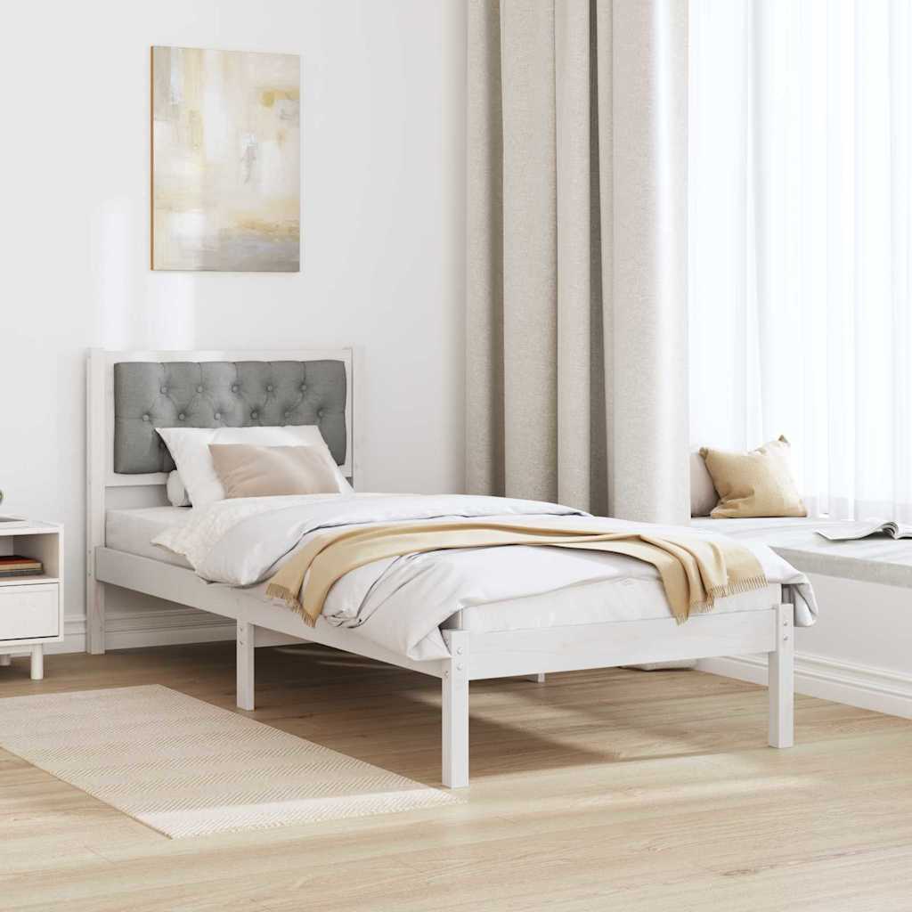 Krevetna konstrukcija s uzglavljem Svijetlo siva 90 x 200 cm