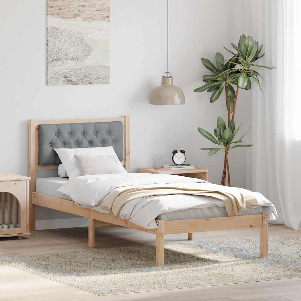Krevetna konstrukcija s uzglavljem Svijetlo siva 80 x 200 cm