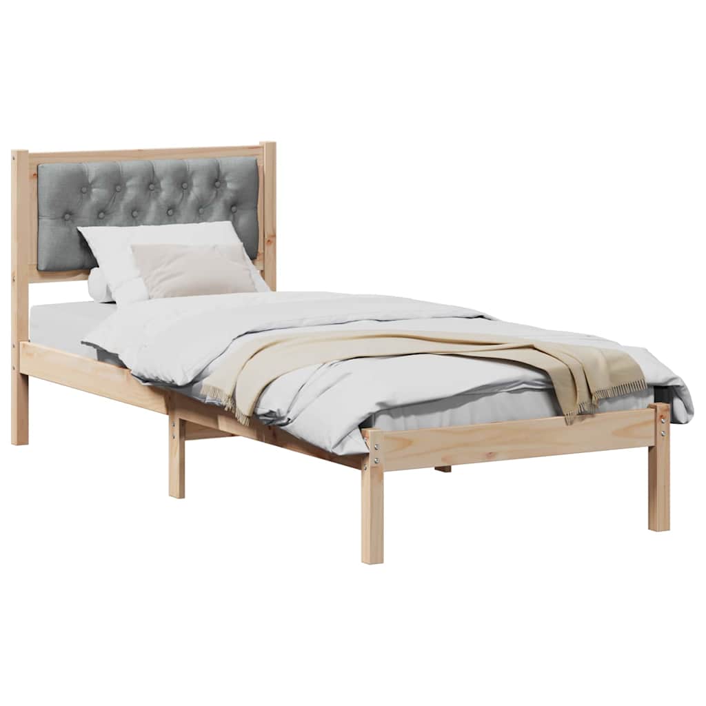 Krevetna konstrukcija s uzglavljem Svijetlo siva 80 x 200 cm