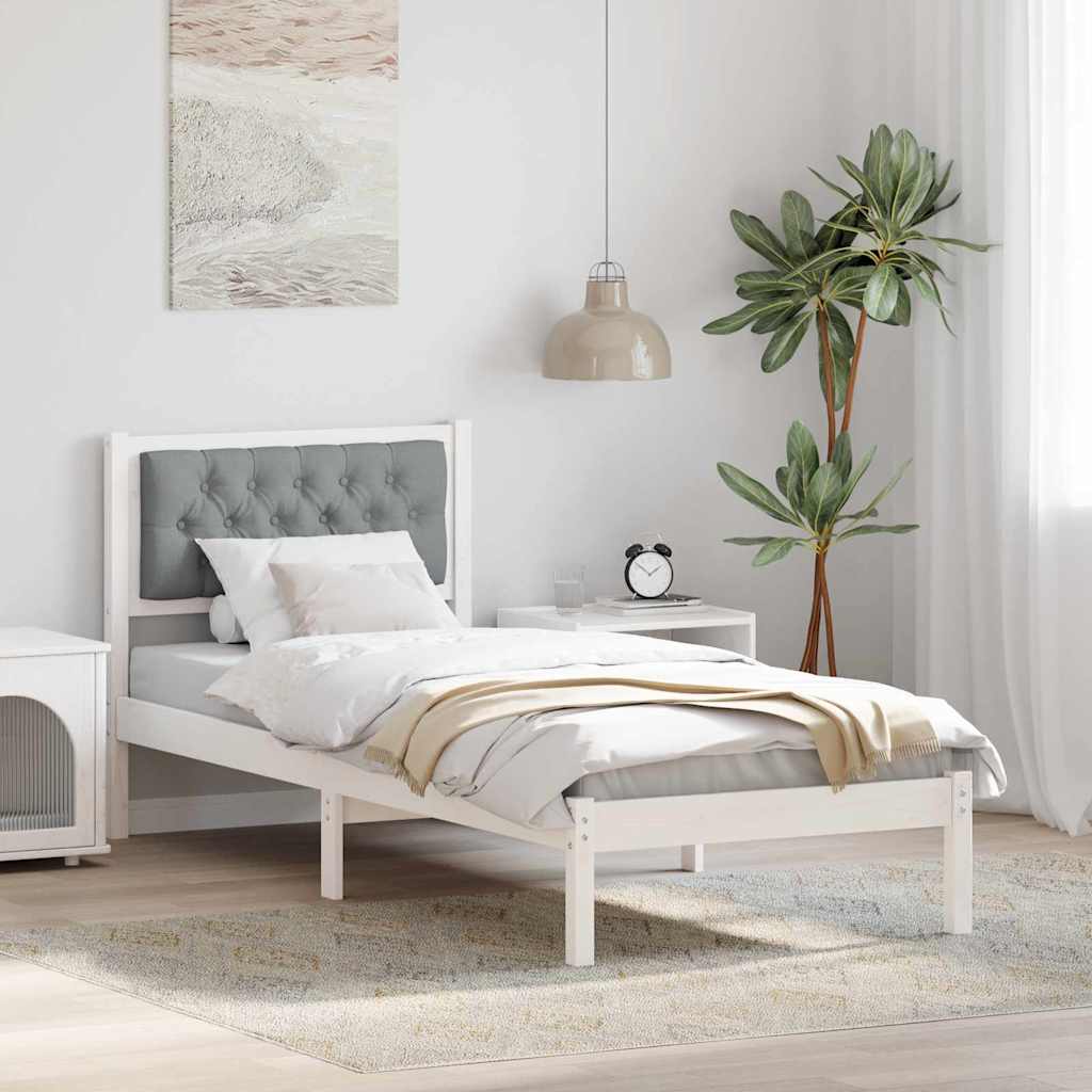 Krevetna konstrukcija s uzglavljem Svijetlo siva 80 x 200 cm