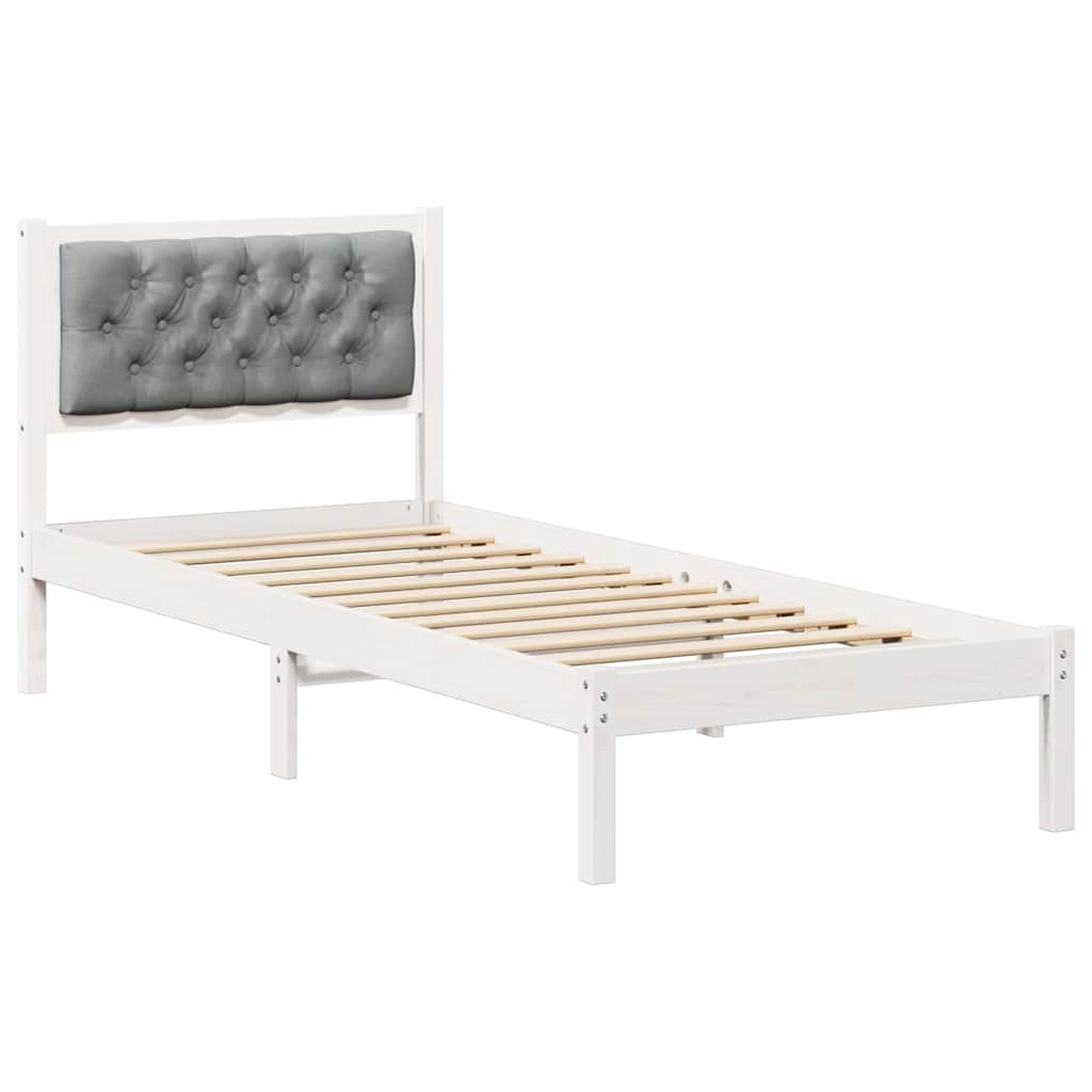 Krevetna konstrukcija s uzglavljem Svijetlo siva 80 x 200 cm