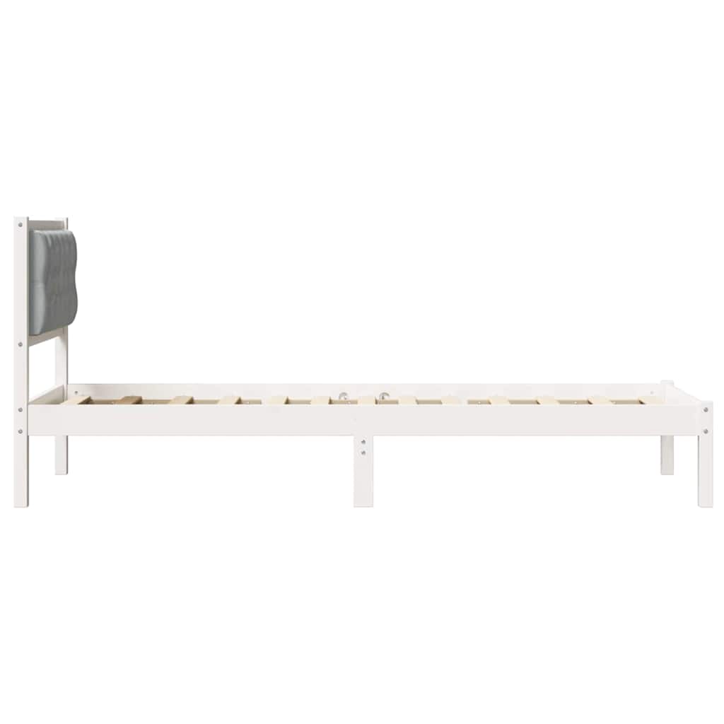 Krevetna konstrukcija s uzglavljem Svijetlo siva 80 x 200 cm