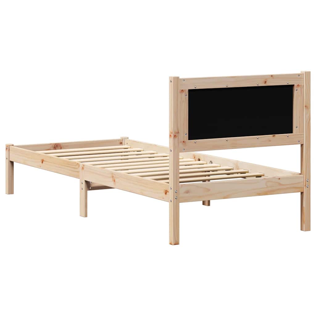 Krevetna konstrukcija Crna 90 x 190 cm Čvrsto borovo drvo