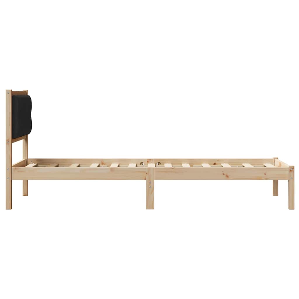 Krevetna konstrukcija Crna 90 x 190 cm Čvrsto borovo drvo