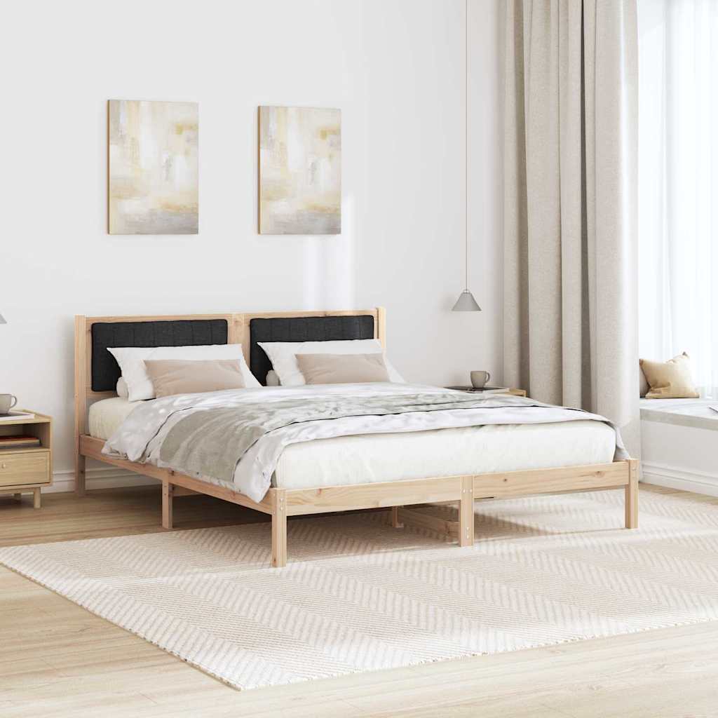 Krevetni okvir s tapiciranim uzglavljem Crna 160 x 200 cm