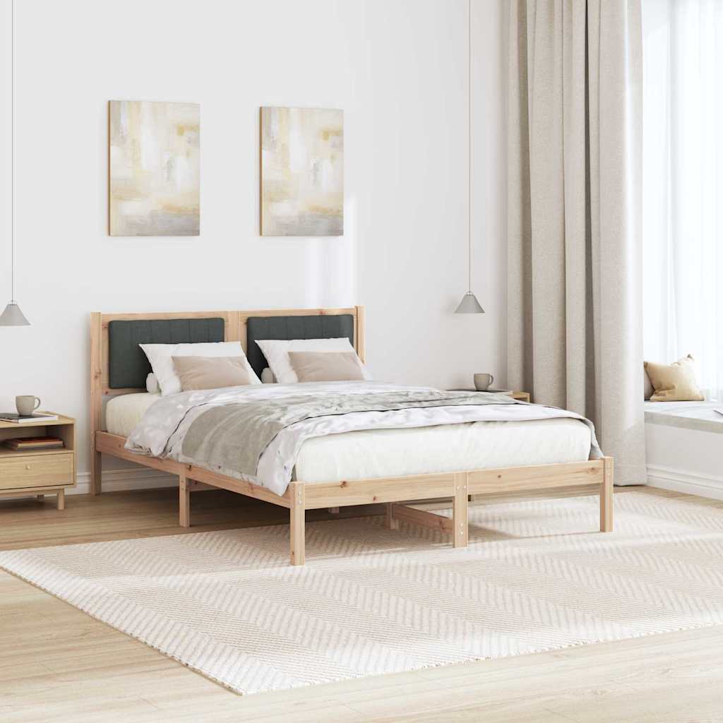 Krevetni okvir s tapiciranim uzglavljem Tamno siva 140 x 200 cm