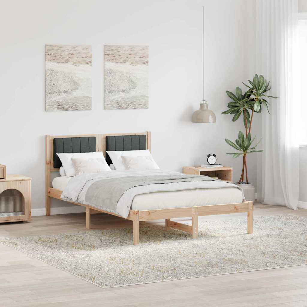 Krevetni okvir s tapiciranim uzglavljem Tamno siva 120 x 200 cm