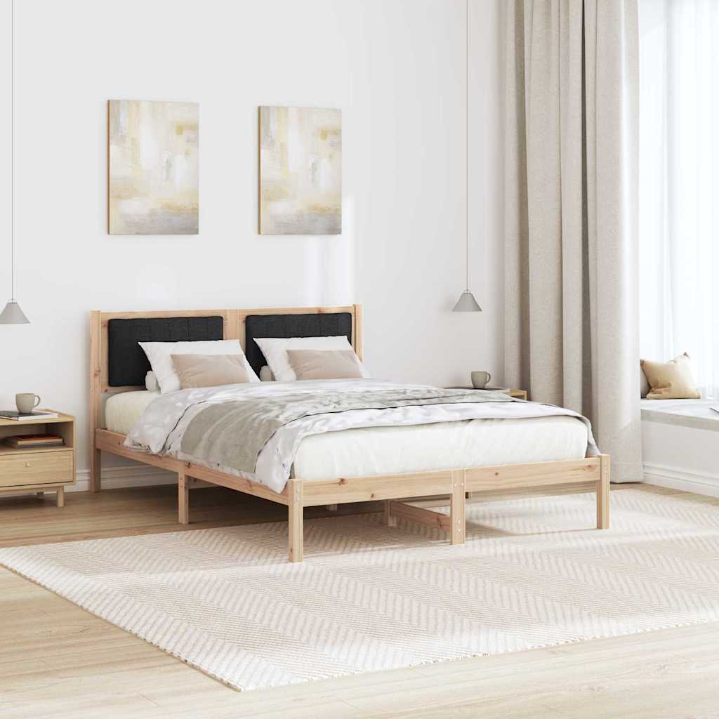 Krevetni okvir s tapiciranim uzglavljem Crna 135 x 190 cm