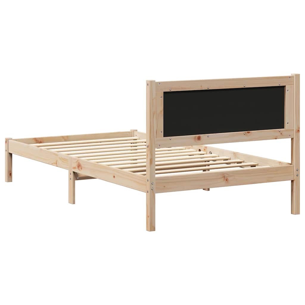 Krevetni okvir s tapiciranim uzglavljem Tamno siva 100 x 200 cm
